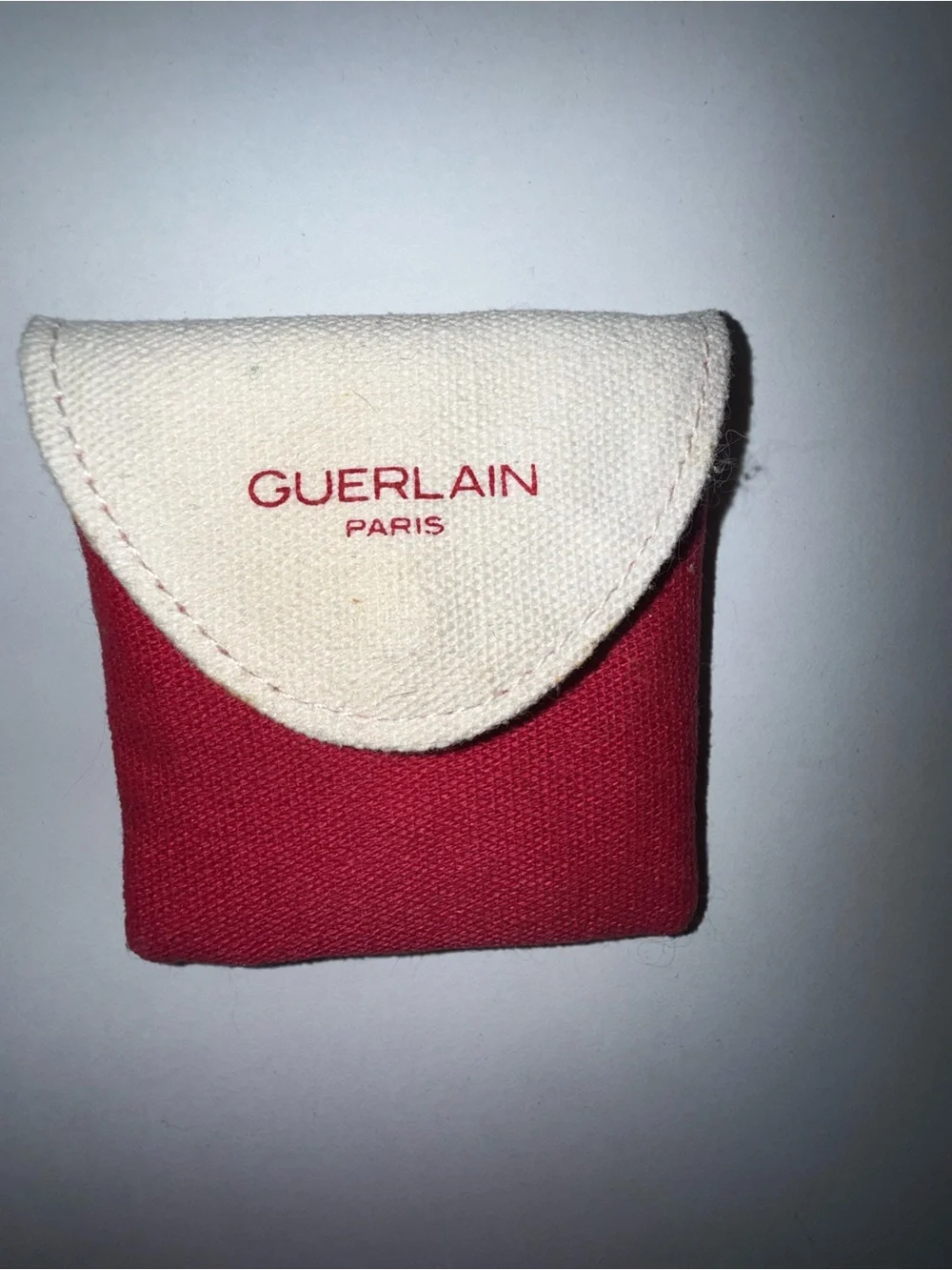 $6 Guerlain mirror Red and Cream Canvas Pouch $6 WHEN BUNDLED WITH 3 OR MORE ITE